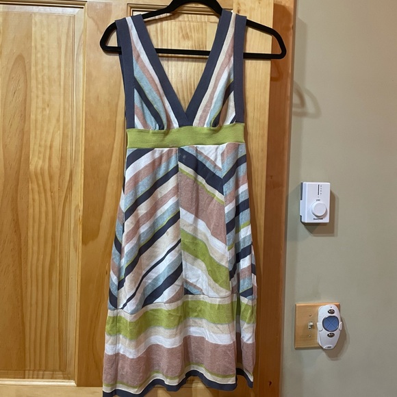 Missoni Rainbow Wool Stripe Mini Dress Vintage - Picture 1 of 6